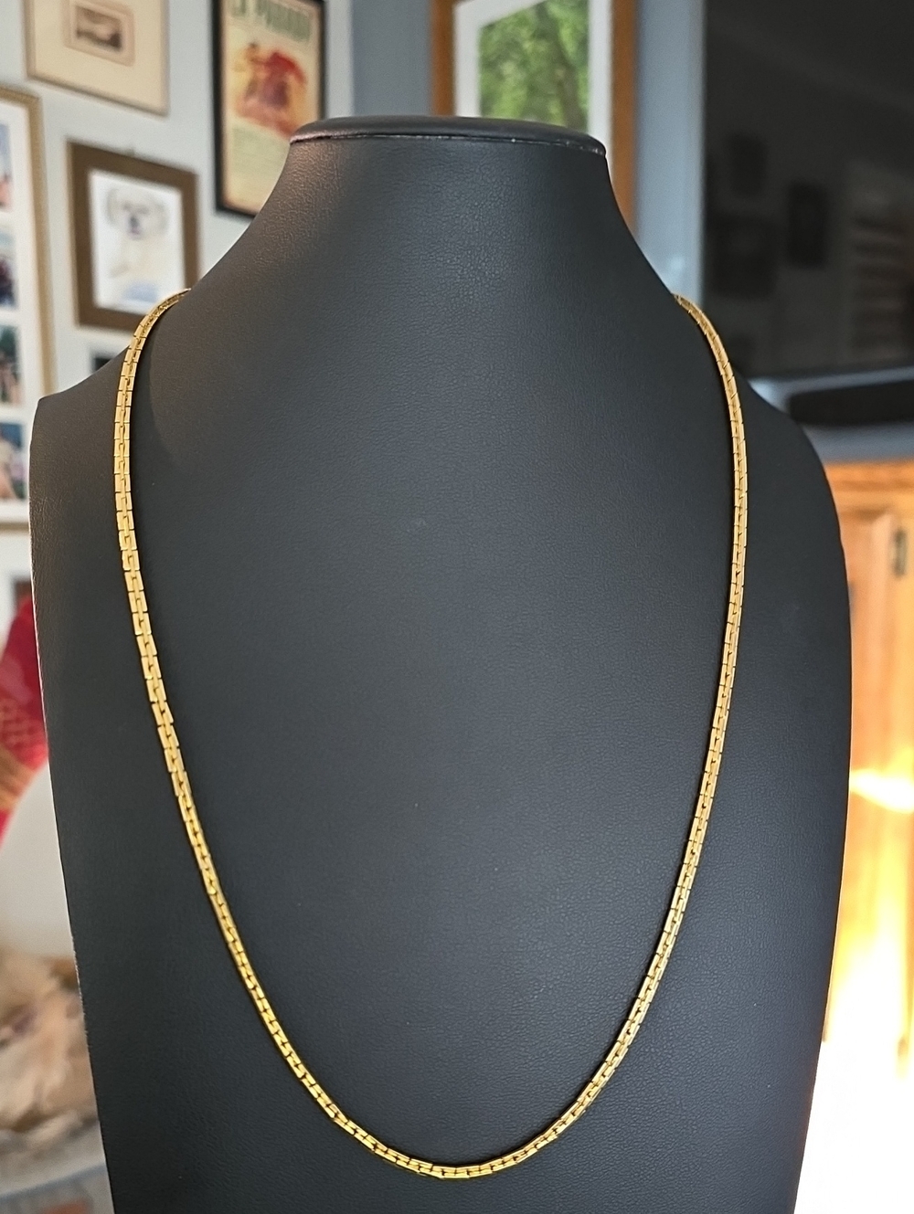 Gold-tone Women's Box Chain Necklace - Elegant Everyday Jewelry